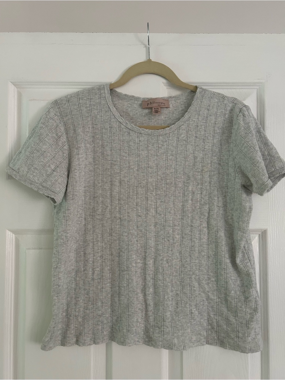 Philosophy Light Heather Gray Ribbed Tee
